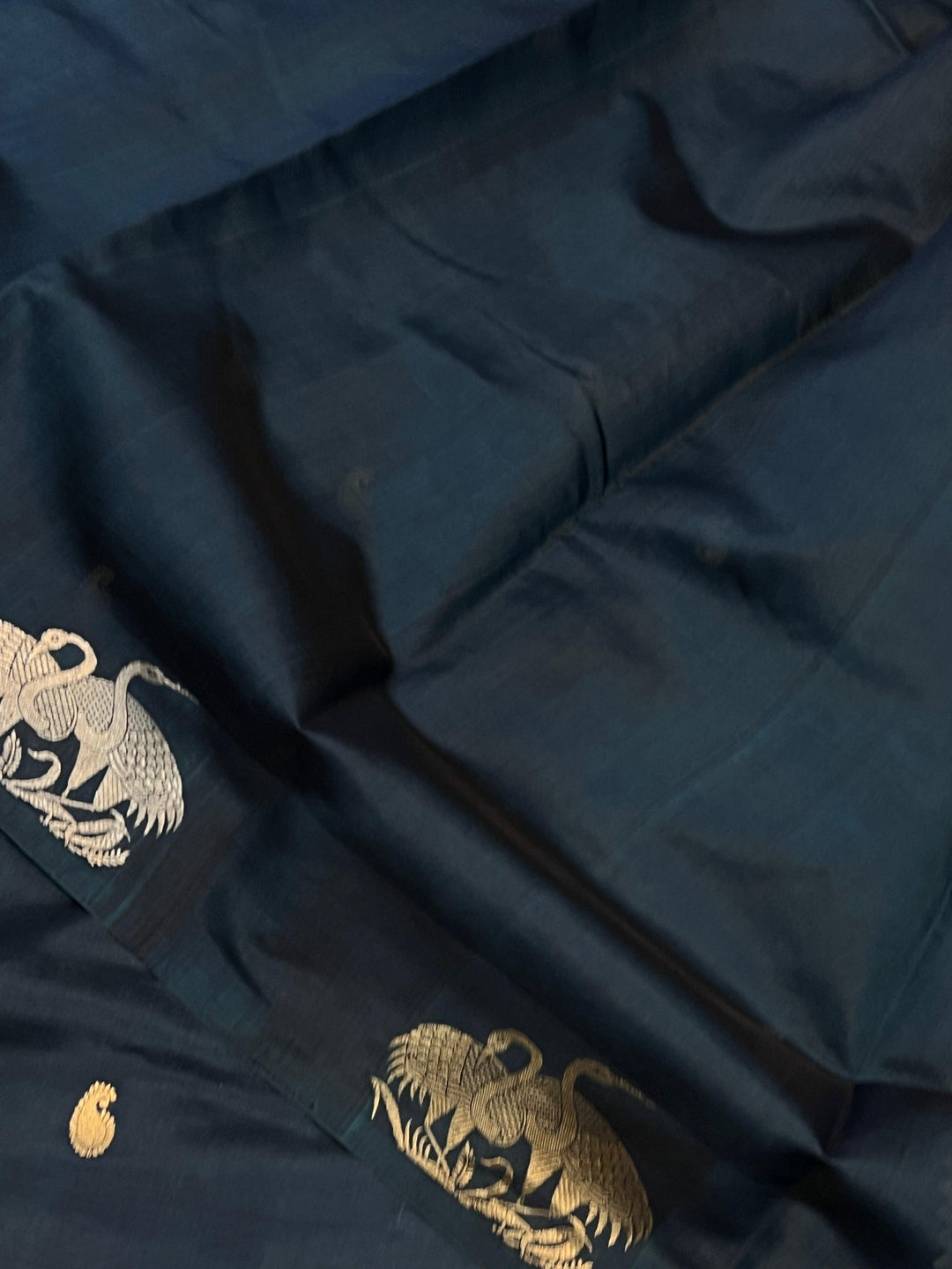 Teal Pure Banarasi Handloom Silk Saree - Aura Benaras