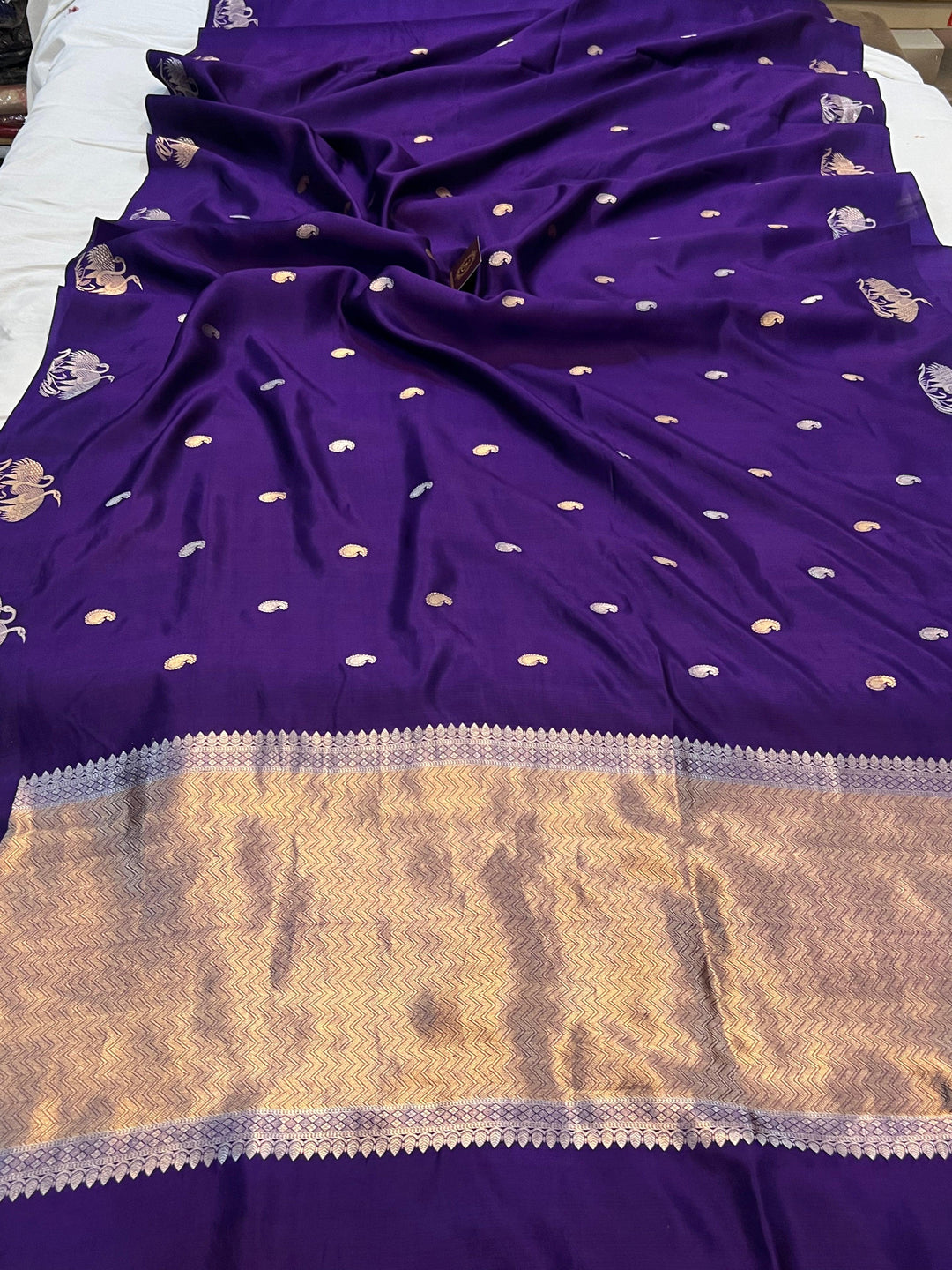Purple Pure Banarasi Handloom Silk Saree