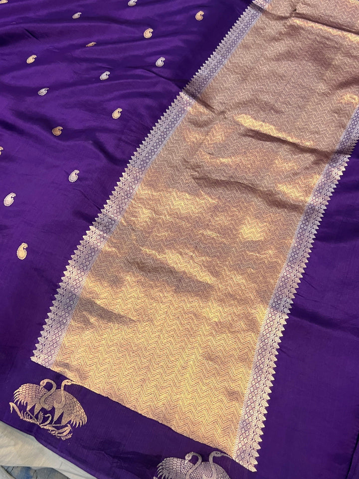Purple Pure Banarasi Handloom Silk Saree