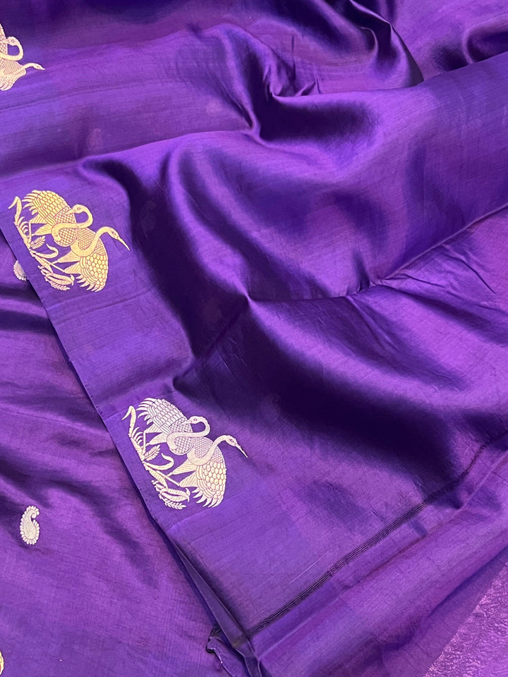 Purple Pure Banarasi Handloom Silk Saree