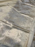 Cream Pure Banarasi Handloom Silk Saree - Aura Benaras