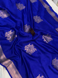 Royal Blue Pure Banarasi Handloom Silk Saree - Aura Benaras