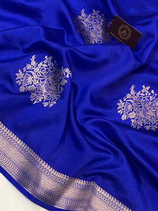 Royal Blue Pure Banarasi Handloom Silk Saree - Aura Benaras