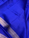 Royal Blue Pure Banarasi Handloom Silk Saree - Aura Benaras