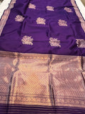 Purple Pure Banarasi Handloom Silk Saree - Aura Benaras