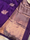 Purple Pure Banarasi Handloom Silk Saree - Aura Benaras