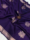 Purple Pure Banarasi Handloom Silk Saree - Aura Benaras