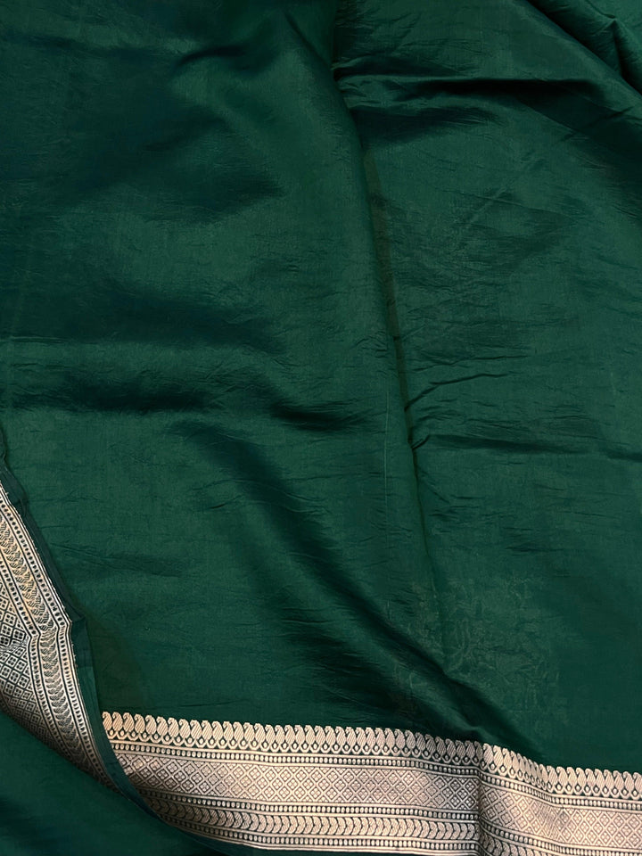 Green Pure Banarasi Handloom Silk Saree - Aura Benaras