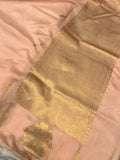 Peach Pure Banarasi Handloom Silk Saree - Aura Benaras