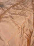 Peach Pure Banarasi Handloom Silk Saree - Aura Benaras