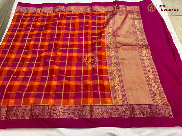Pink Rangkaat Pure Katan Silk Handloom Banarasi Dupatta