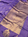 Lavender Pure Banarasi Handloom Silk Saree - Aura Benaras