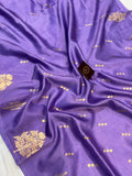 Lavender Pure Banarasi Handloom Silk Saree - Aura Benaras