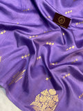 Lavender Pure Banarasi Handloom Silk Saree - Aura Benaras