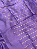 Lavender Pure Banarasi Handloom Silk Saree - Aura Benaras