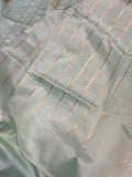 Pastel Sea Green Pure Banarasi Handloom Silk Saree - Aura Benaras