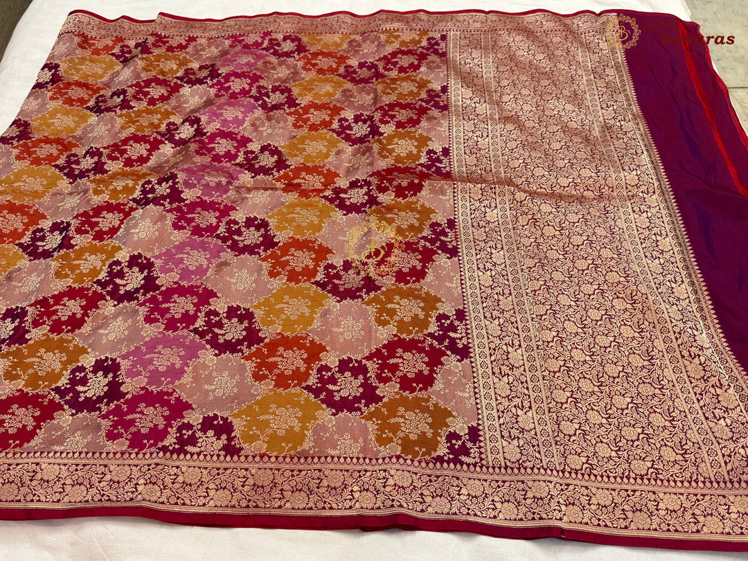 Magenta Rangkaat Pure Katan Silk Handloom Banarasi Dupatta