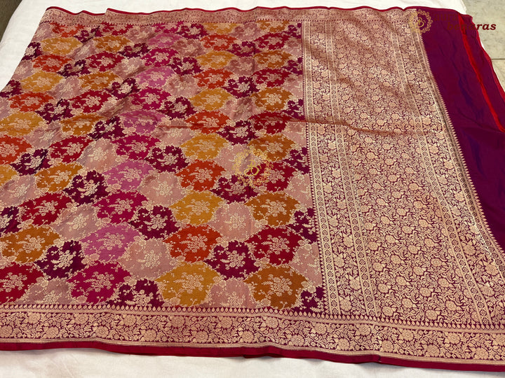 Magenta Rangkaat Pure Katan Silk Handloom Banarasi Dupatta