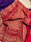 Purple Pure Banarasi Khaddi Crepe Silk Saree - Aura Benaras