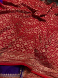 Purple Pure Banarasi Khaddi Crepe Silk Saree - Aura Benaras