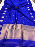 Royal Blue Pure Banarasi Handloom Silk Saree - Aura Benaras