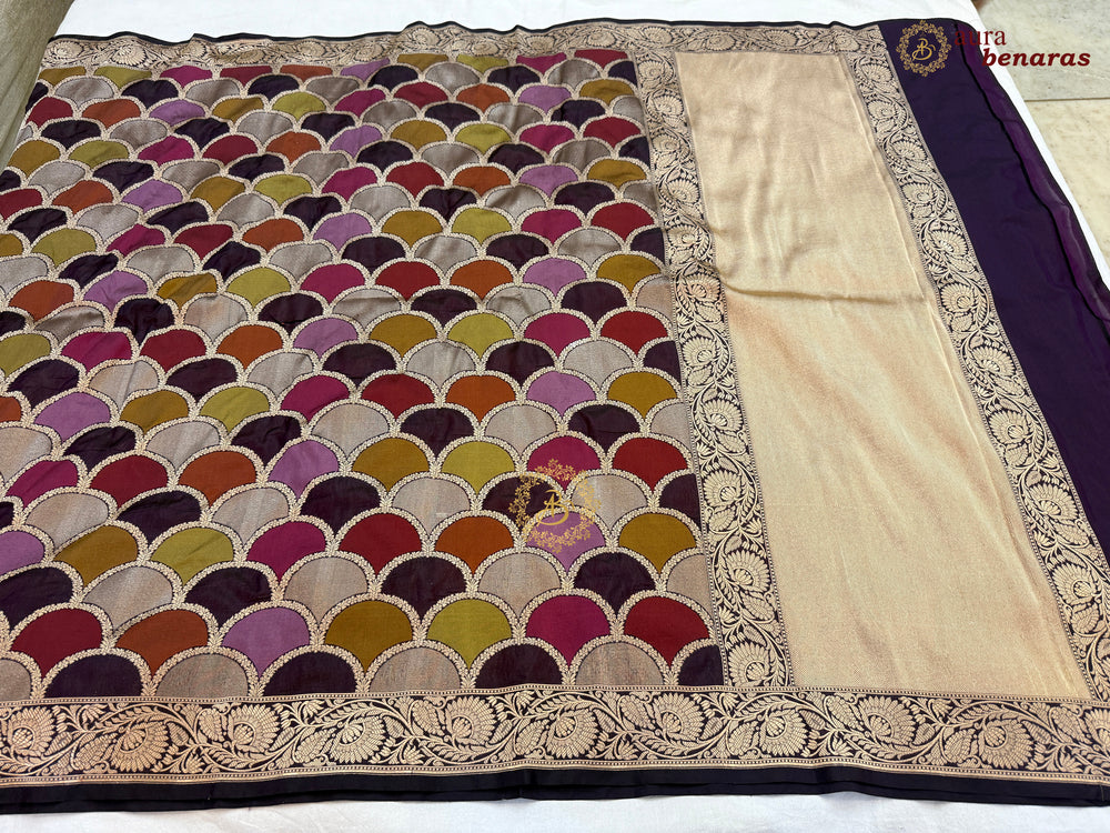 Wine Rangkaat Pure Katan Silk Handloom Banarasi Dupatta