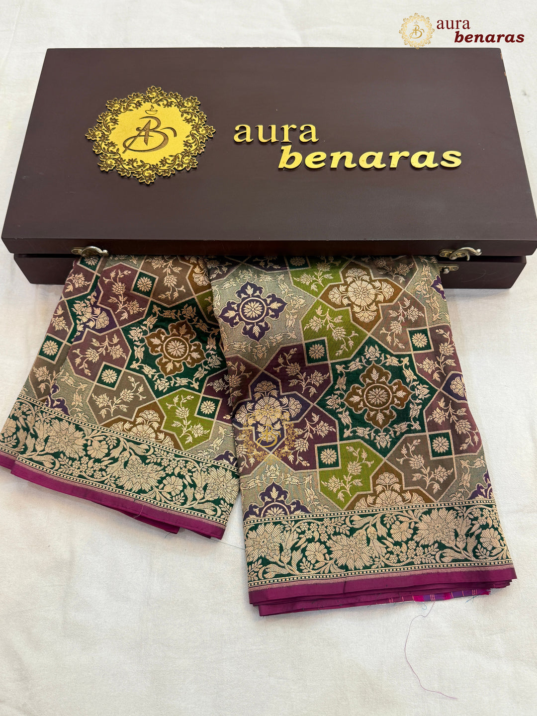 Bottle Green Rangkaat Pure Katan Silk Handloom Banarasi Dupatta