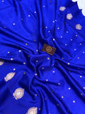 Royal Blue Pure Banarasi Handloom Silk Saree - Aura Benaras