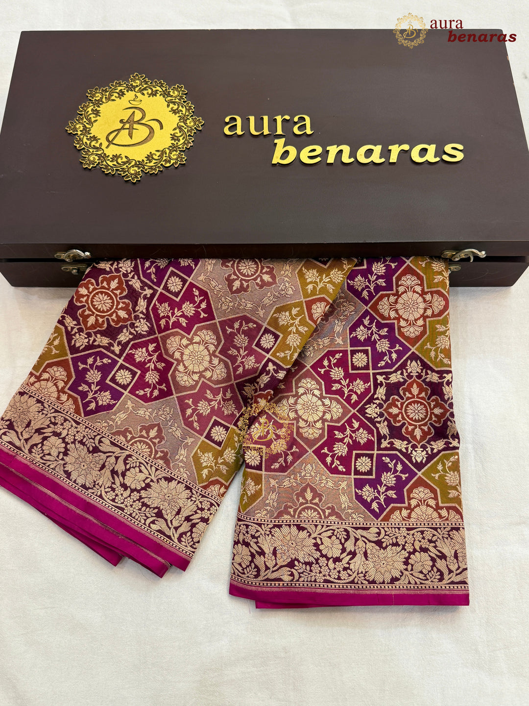 Purple Rangkaat Pure Katan Silk Handloom Banarasi Dupatta