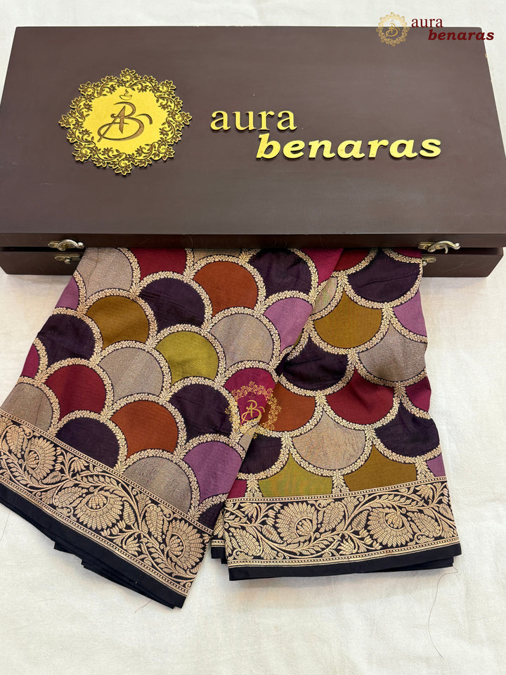 Wine Rangkaat Pure Katan Silk Handloom Banarasi Dupatta