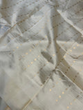 Cream Pure Banarasi Handloom Silk Saree - Aura Benaras