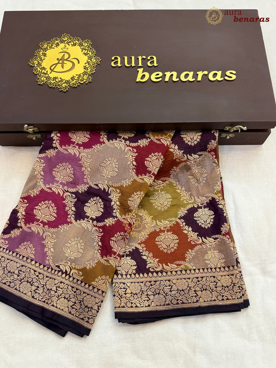 Wine Rangkaat Pure Katan Silk Handloom Banarasi Dupatta