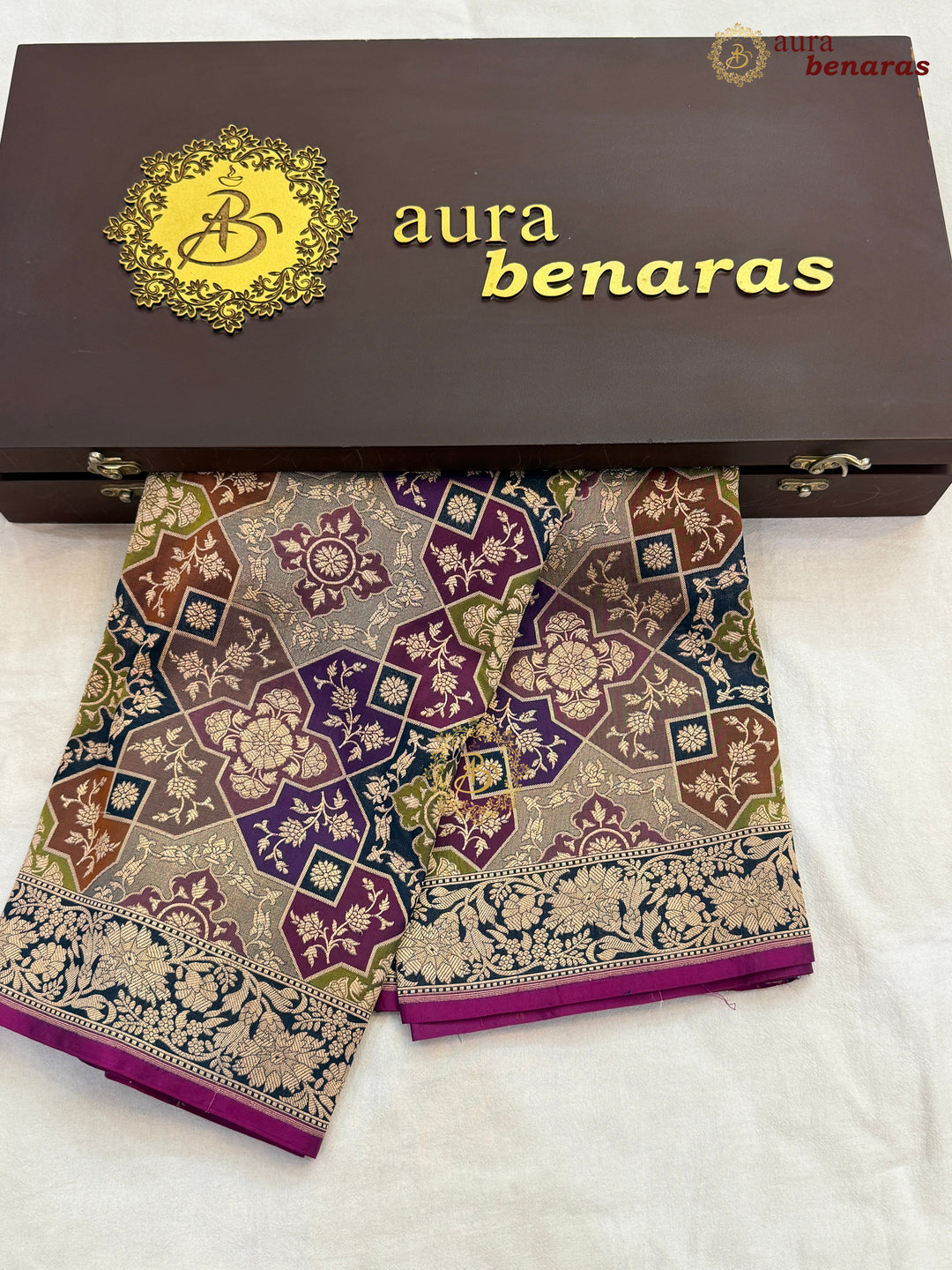 Navy Blue Rangkaat Pure Katan Silk Handloom Banarasi Dupatta