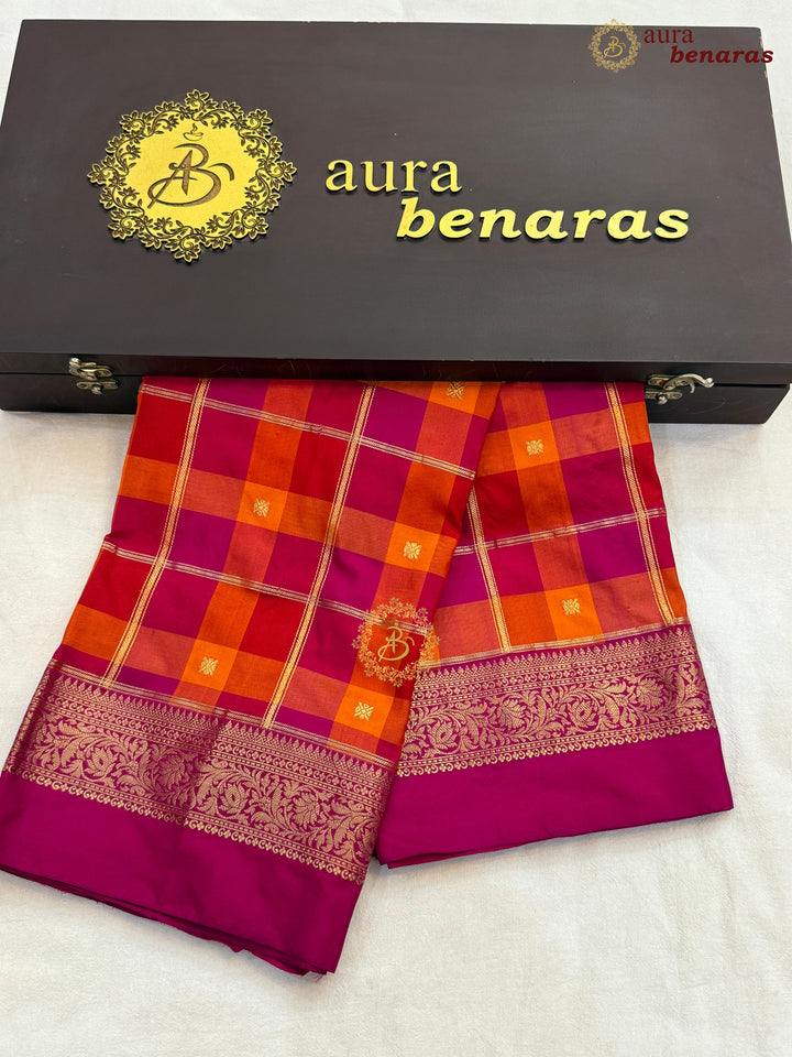 Pink Rangkaat Pure Katan Silk Handloom Banarasi Dupatta