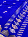 Royal Blue Pure Banarasi Handloom Katan Silk Saree - Aura Benaras