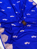 Royal Blue Pure Banarasi Handloom Katan Silk Saree - Aura Benaras