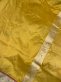 Mustard Yellow Banarasi Handloom Katan Silk Saree - Aura Benaras