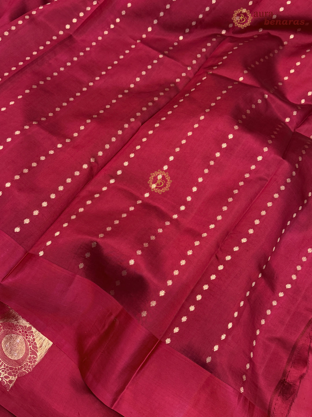 Maroon Pure Banarasi Handloom Silk Saree - Aura Benaras