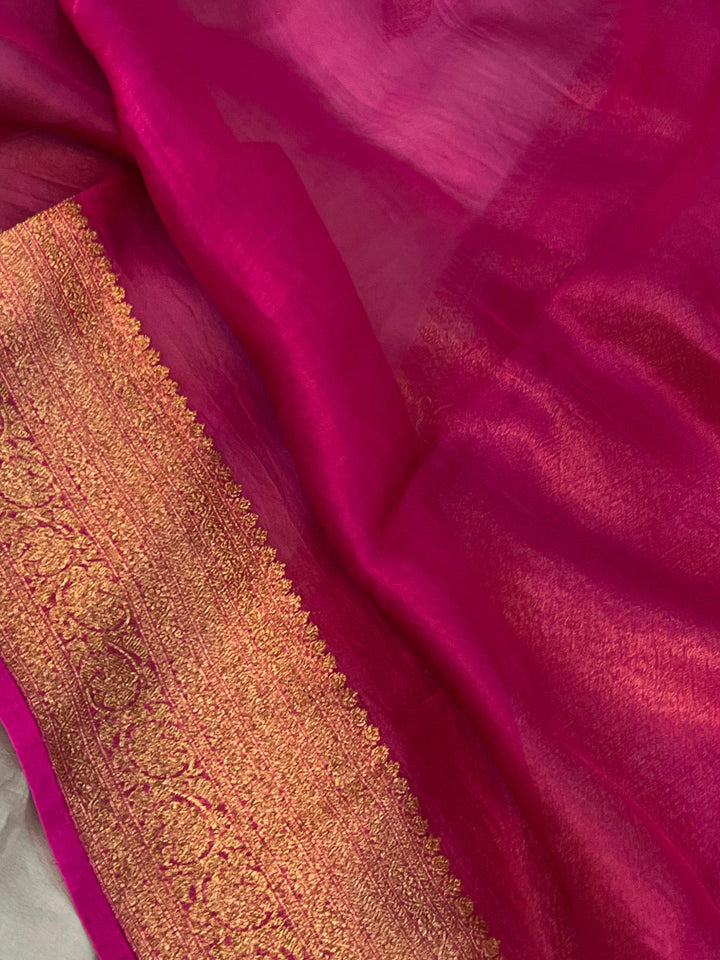 Smoke Grey Banarasi Handloom Kora Silk Saree - Aura Benaras