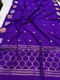 Purple Pure Banarasi Handloom Katan Silk Saree - Aura Benaras