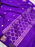 Purple Pure Banarasi Handloom Katan Silk Saree - Aura Benaras