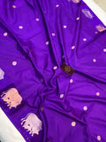 Purple Pure Banarasi Handloom Katan Silk Saree - Aura Benaras