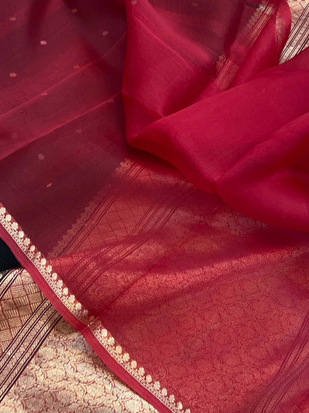 Black Kora Silk Banarasi Saree with Zari Butis 