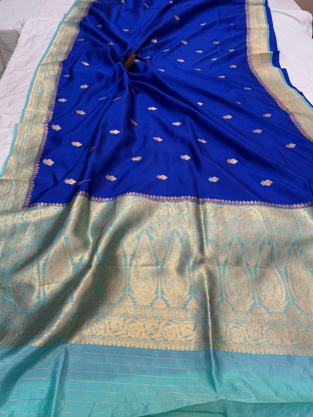 Royal Blue Banarasi Silk Saree with Kadhwa Butis 