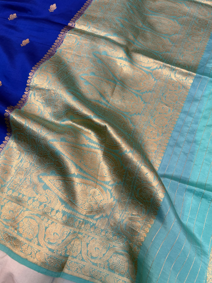 Royal Blue Banarasi Silk Saree with Kadhwa Butis 