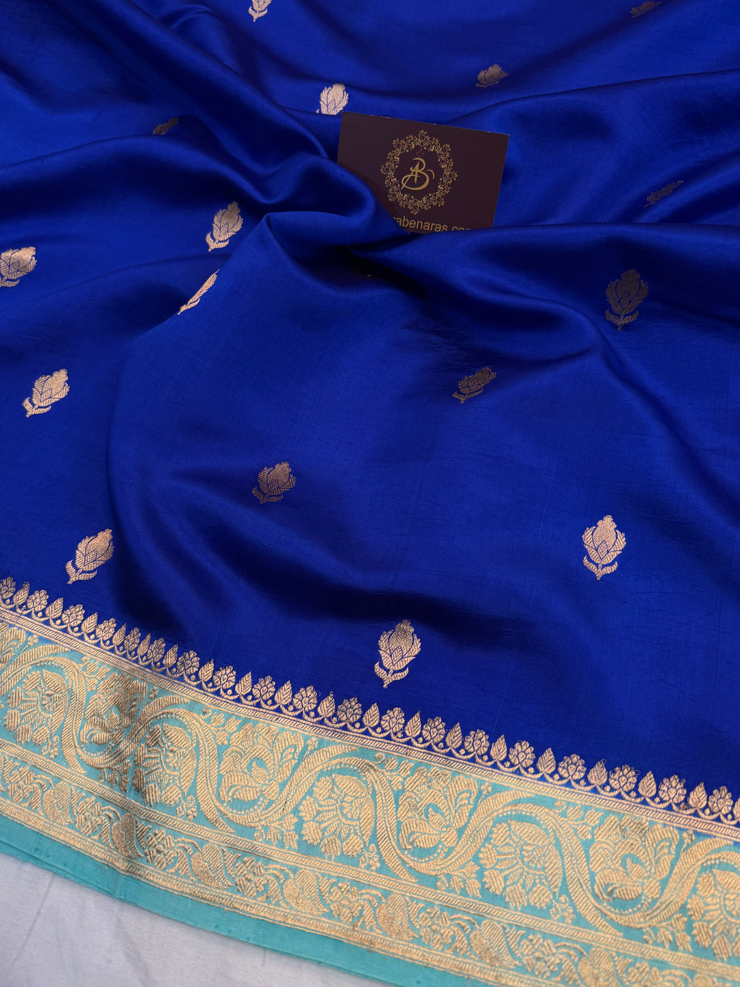 Royal Blue Banarasi Silk Saree with Kadhwa Butis 