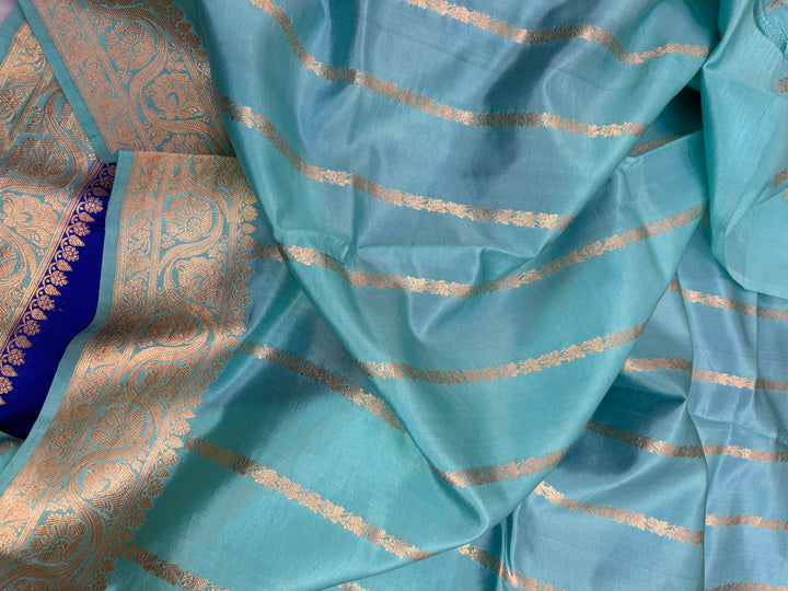 Royal Blue Banarasi Silk Saree with Kadhwa Butis 