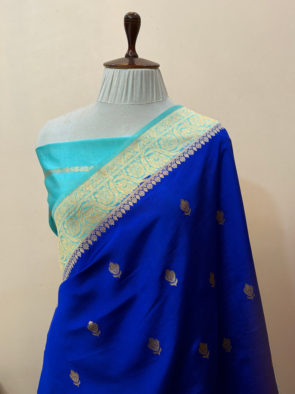 Royal Blue Banarasi Silk Saree with Kadhwa Butis 