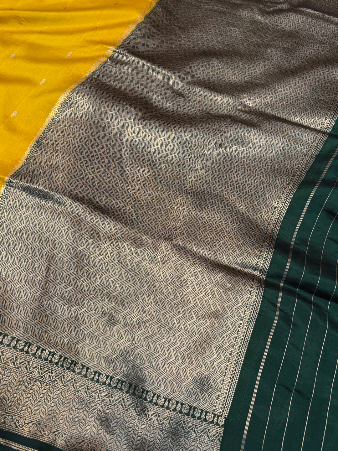 Mustard Yellow Pure Silk Handloom Banarasi Saree