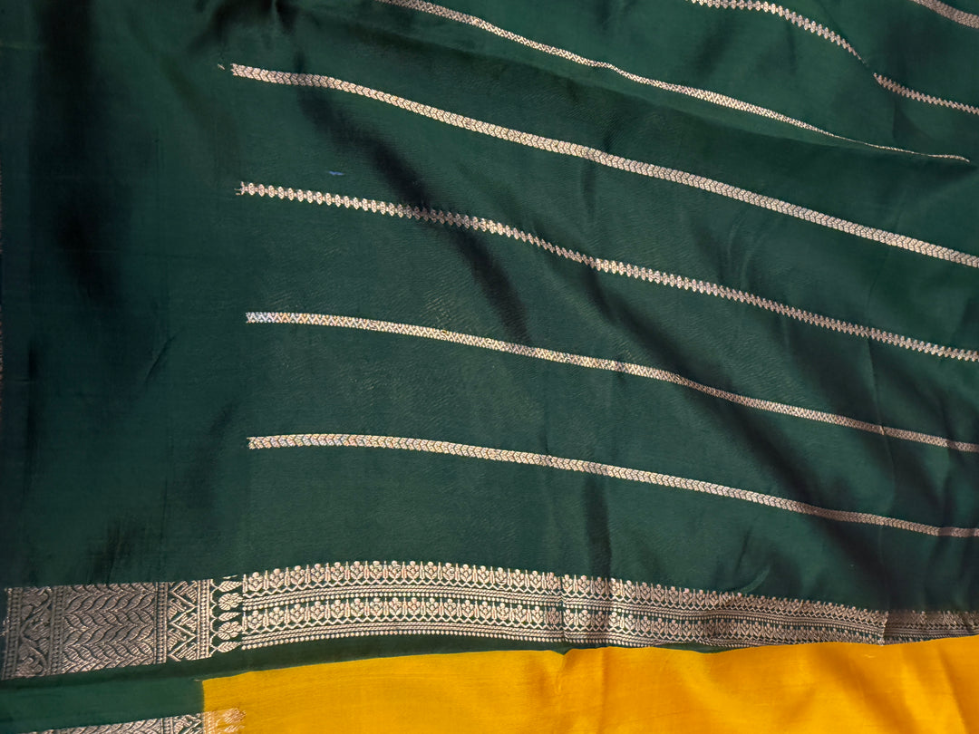 Mustard Yellow Pure Silk Handloom Banarasi Saree